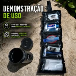 Kit 3 Potes Pretos Para Campo Básico Sd Curso Op Kit Militar